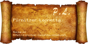 Pirnitzer Leonetta névjegykártya